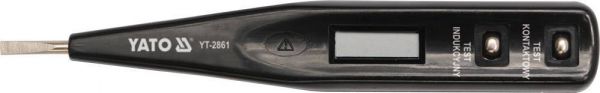 Індикатор напруги YATO контрольний цифровий 12-250 V LCD [20/500]