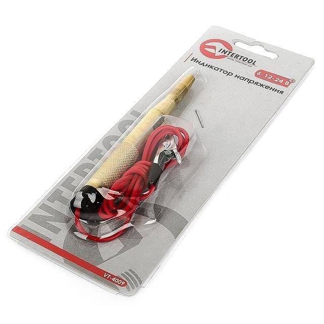 Індикатор напруги, 6–12–24 В, металевий корпус INTERTOOL VT-4009