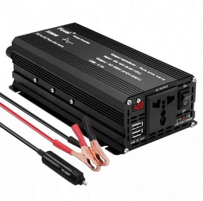 Інвертор перетворювач Foval 12-220V 1500W Чистий синус