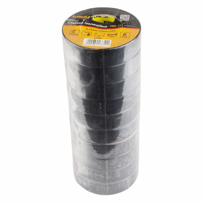 Ізолента ПВХ (чорна) 0,13 мм×19 мм×20 м Sigma (8413611)