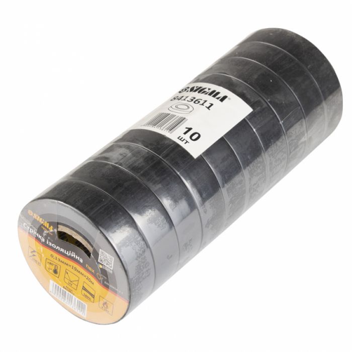 Ізолента ПВХ (чорна) 0,13 мм×19 мм×20 м Sigma (8413611)