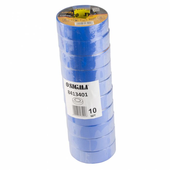Ізолента ПВХ (синя) 0,13 мм×19 мм×10 м Sigma (8413401)