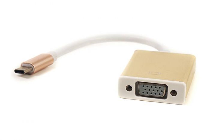 Кабель PowerPlant USB Type-C - VGA, 15см