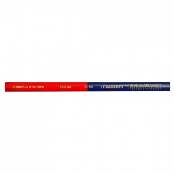 Олівець столяра 180мм, червоно-синій