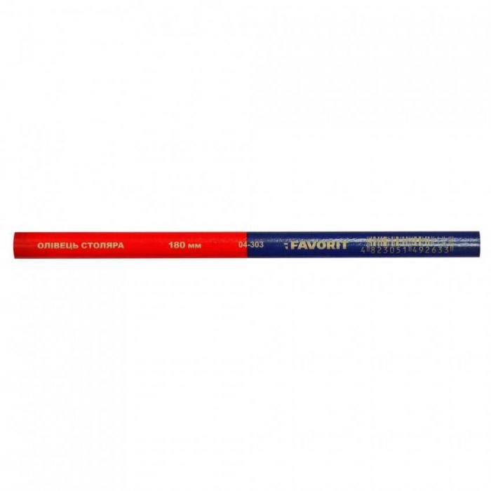 Олівець столяра 180мм, червоно-синій