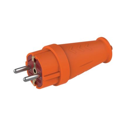 Каучукова вилка з заз. помаранчева 16А 250V