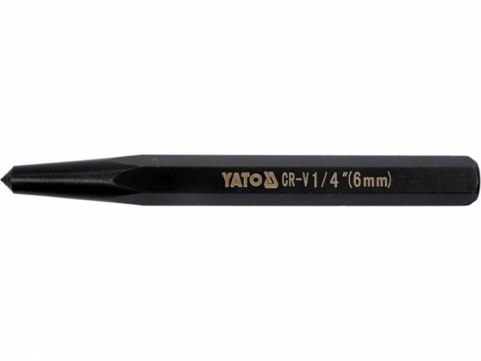 Кернер слюсарний YATO, 6-гран. профіль, Ø= 9,4/6 мм, l= 100 мм [20/120]