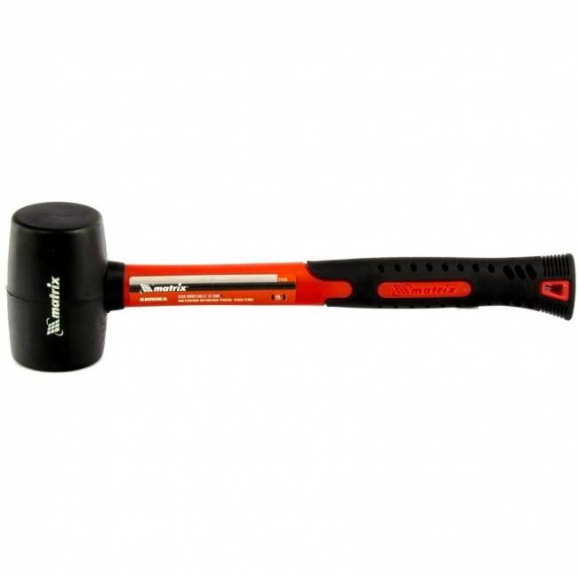 225 г Гумовий молоток, чорний каучук, фібергласова ручка, MTX