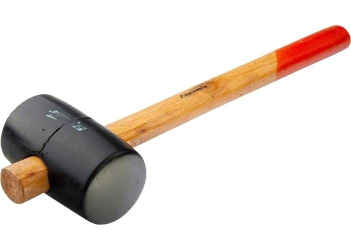 Киянка гумова 340 г, чорна гума, дерев'яна ручка, SPARTA