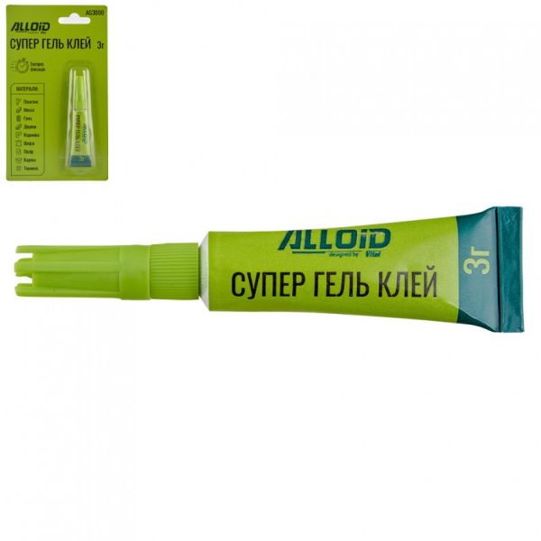 Клей-гель супер ціаноакрилатний 3г Alloid блістер AG3000