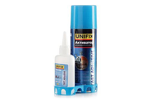 Клей з активатором для МДФ і дерева 400мл+100г UNIFIX