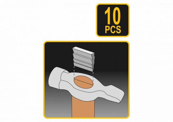 Клини для молотків VOREL 28 x 32, 25 x 21, 25 x 12, 18 x 10, 17 x 8; 10 шт