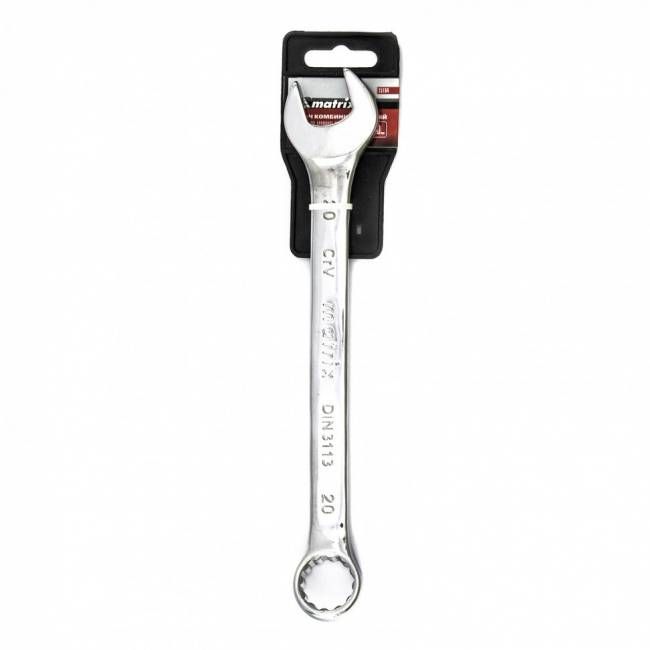 Ключ комбінований 20 мм, CrV, полірований хром, MTX