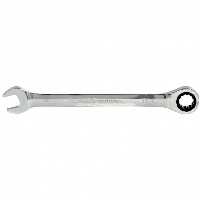 Ключ комбінований з тріскачкою, 11 мм, CrV, дзеркальний хром, MTX PROFESSIONAL