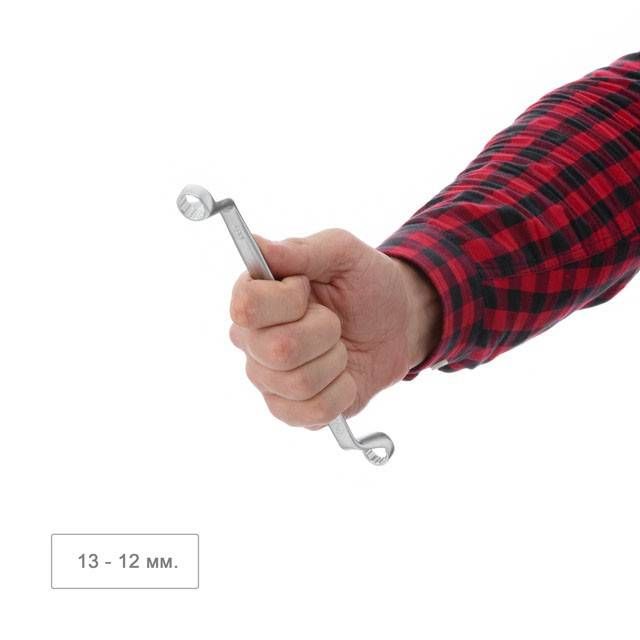 Ключ накидний 12-13 мм, STORM, Cr-V, покриття сатин-хром INTERTOOL XT-1212