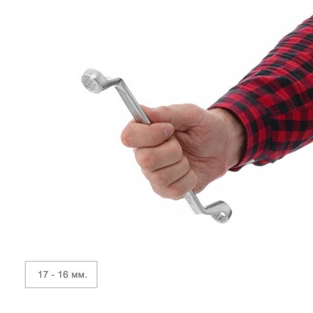 Ключ накидний 16-17 мм, STORM, Cr-V, покриття сатин-хром INTERTOOL XT-1216