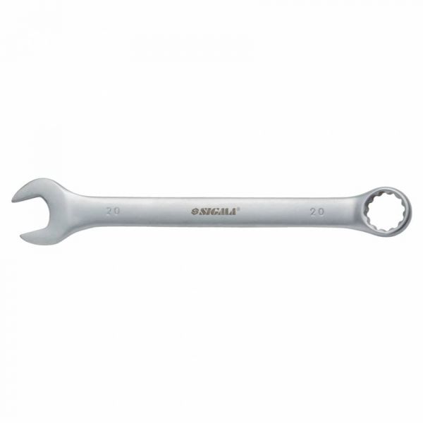 Ключ ріжково-накидний 20мм CrV satine з підвісом Sigma (6021651)