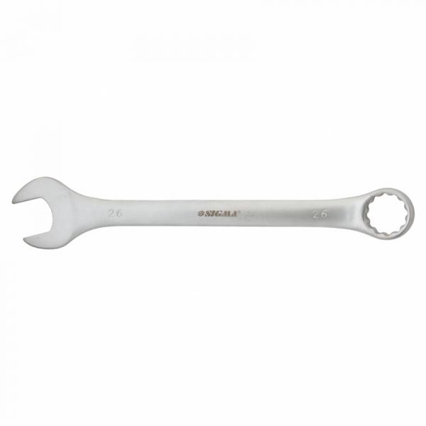 Ключ ріжково-накидний 26мм CrV satine з підвісом Sigma (6021711)