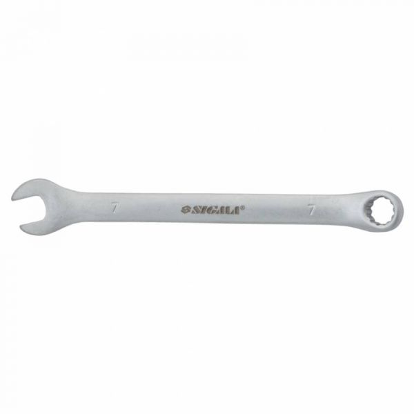Ключ ріжково-накидний 7мм CrV satine з підвісом Sigma (6021521)