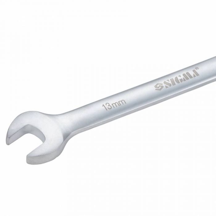 Ключ ріжково-накидний тріскачний 13мм CrV satine Sigma (6022131)