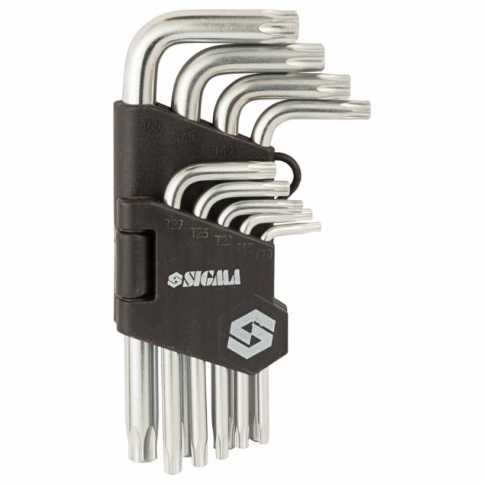 Ключі TORX 9шт T10-T50 CrV (короткі з отвором) Sigma (4022211)