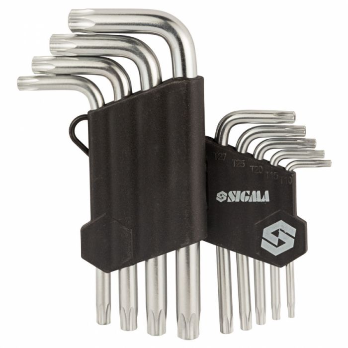 Ключі TORX 9шт T10-T50 CrV (короткі з отвором) Sigma (4022211)