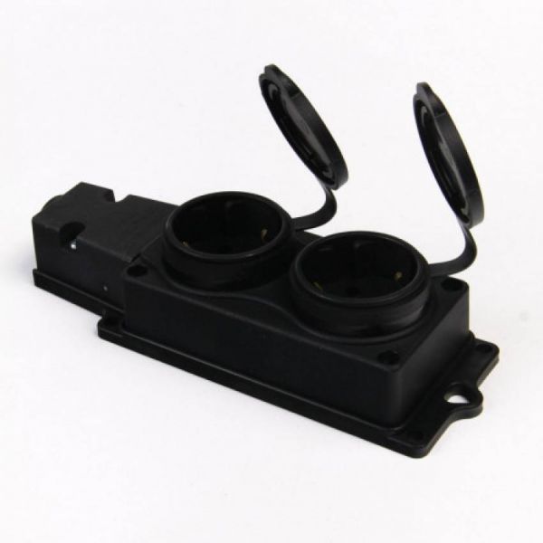 Колодка каучукова чорна 2-а 16А 250в / 14/84 Колодка каучукова чорна 2-а 16А 250в / 14/84