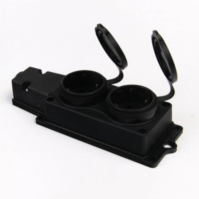 Колодка каучукова чорна 2-а 16А 250в / 14/84