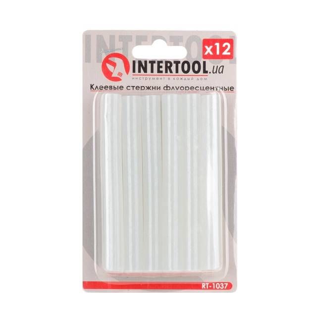 Комплект клейових стрижнів флуоресцентних, 11,2×100 мм, 12 шт. INTERTOOL RT-1037