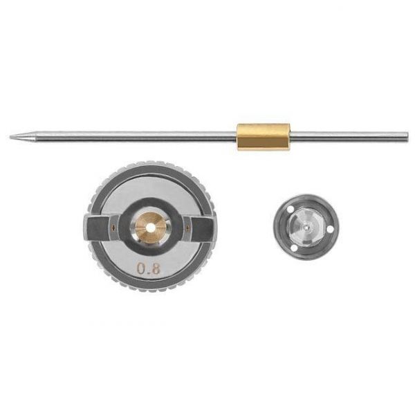 Комплект форсунки 0,8 мм для фарбопульта HVLP PT-0101 (форсунка, повітряна головка, голка) INTERTOOL PT-2002