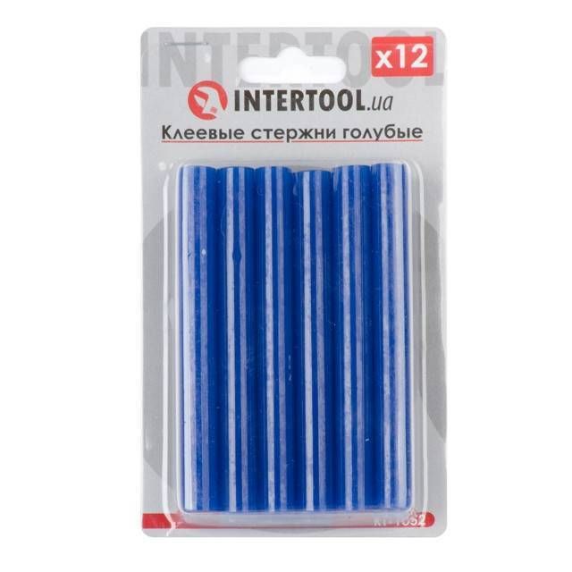 Комплект клейових стрижнів блакитних, 11,2×100 мм, 12 шт. INTERTOOL RT-1052