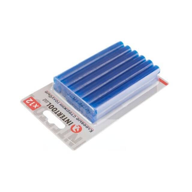 Комплект клейових стрижнів блакитних, 11,2×100 мм, 12 шт. INTERTOOL RT-1052