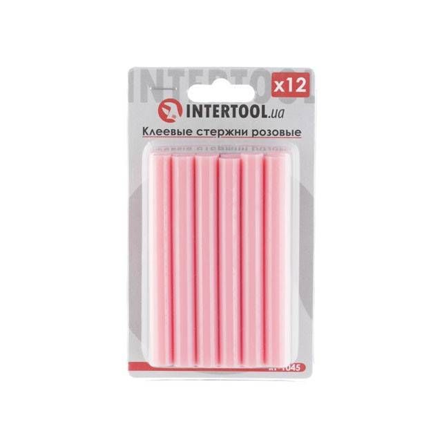 Комплект клейових стрижнів рожевих, 11,2×100 мм, 12 шт. INTERTOOL RT-1045