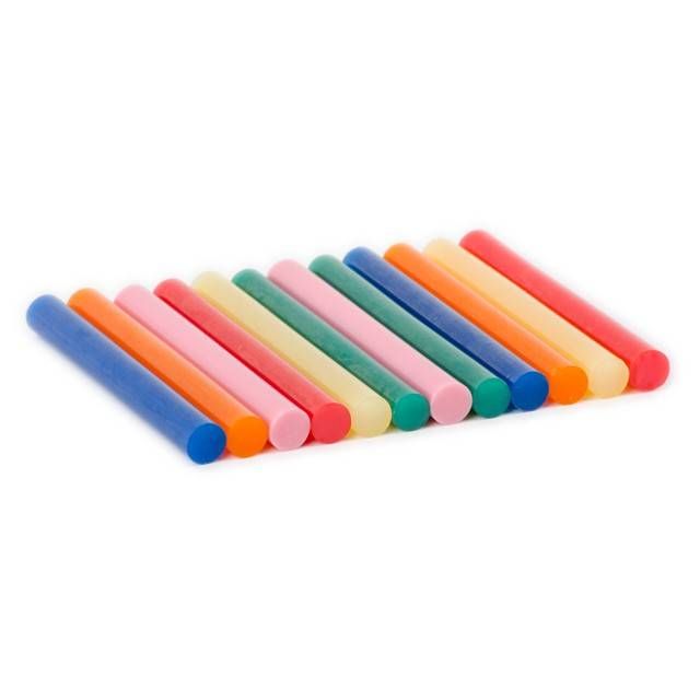 Комплект клейових стрижнів кольорових, 11,2×100 мм, 12 шт. INTERTOOL RT-1027