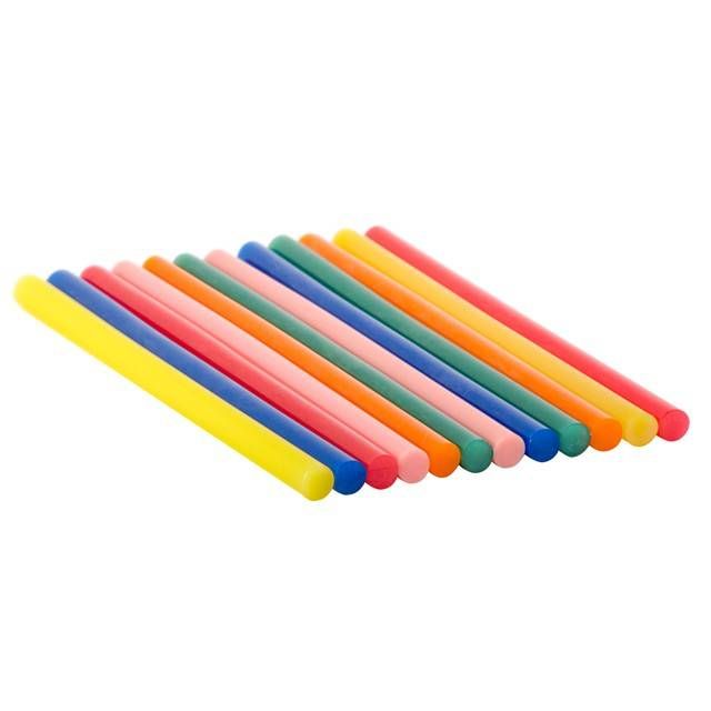 Комплект клейових стрижнів кольорових, 11,2×200 мм, 12 шт. INTERTOOL RT-1028