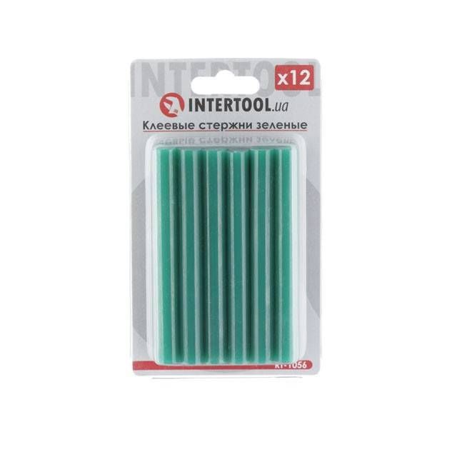 Комплект клейових стрижнів зелених, 11,2×100 мм, 12 шт. INTERTOOL RT-1056