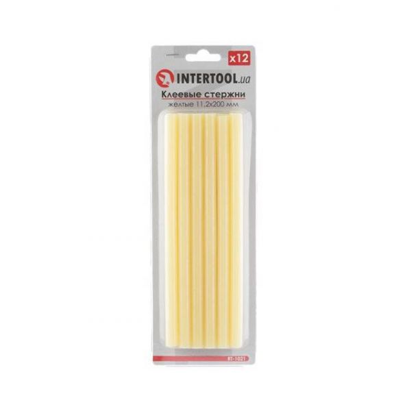 Комплект клейових стрижнів жовтих, 11,2×200 мм, 12 шт. INTERTOOL RT-1021