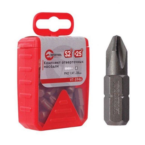Комплект викруткових насадок PH2 1/4"*25 мм уп. 25 шт.