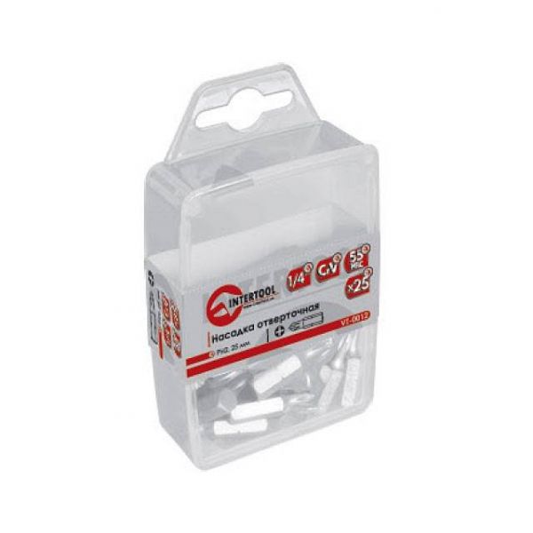 Комплект насадок до викруток PH2 1/4" x 25 мм уп. 10 од. INTERTOOL VT-0012 Комплект насадок до викруток PH2 1/4" x 25 мм уп. 10 од. INTERTOOL VT-0012