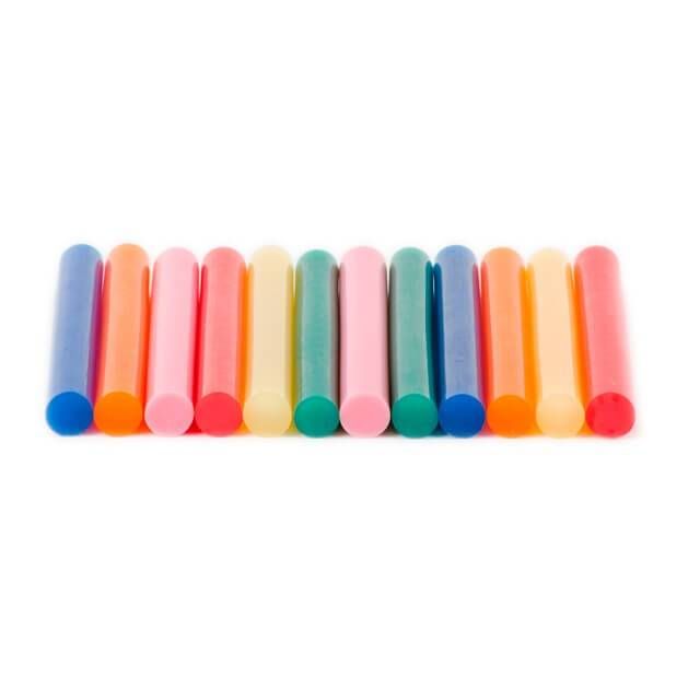 Комплект клейових стрижнів кольорових, 11,2×100 мм, 12 шт. INTERTOOL RT-1027