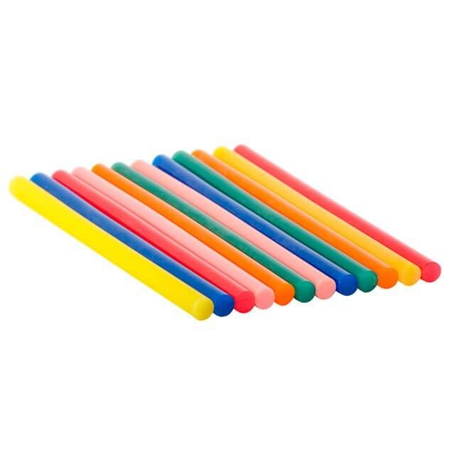 Комплект клейових стрижнів кольорових, 11,2×200 мм, 12 шт. INTERTOOL RT-1028