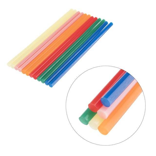 Комплект клейових стрижнів кольорових, 7,4×200 мм, 12 шт. INTERTOOL RT-1032