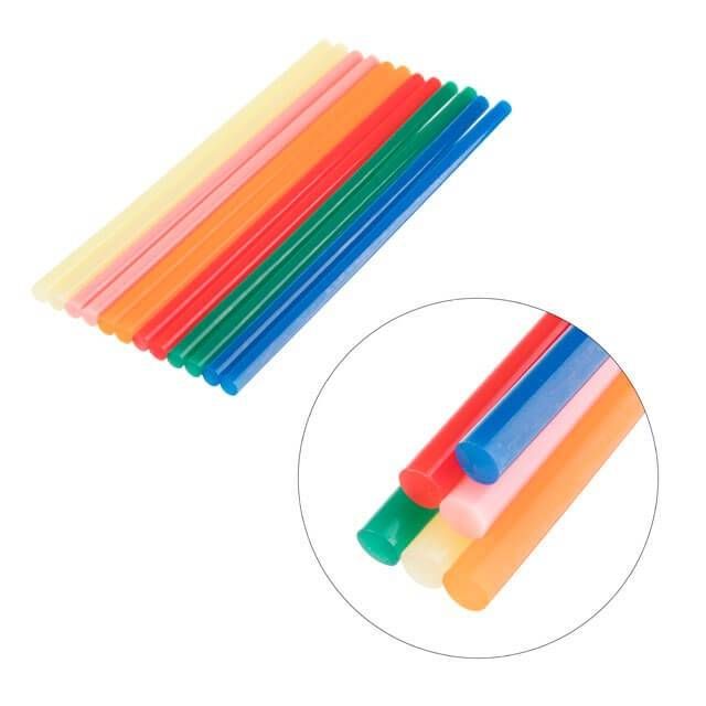 Комплект клейових стрижнів кольорових, 7,4×200 мм, 12 шт. INTERTOOL RT-1032