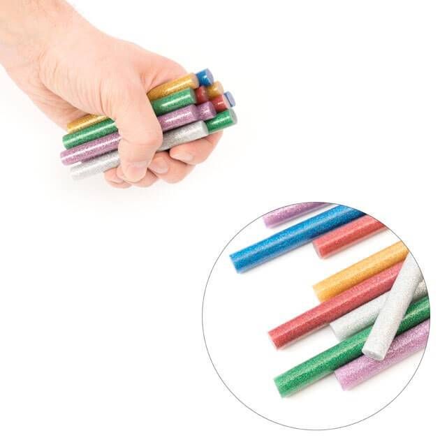 Комплект клейових стрижнів кольорових перламутрових, 11,2×100 мм, 12 шт. INTERTOOL RT-1029