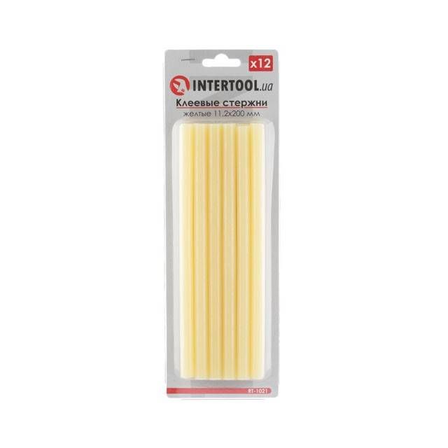 Комплект клейових стрижнів жовтих, 11,2×200 мм, 12 шт. INTERTOOL RT-1021
