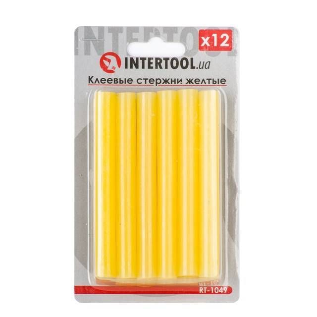 Комплект стрижнів клейових жовтих 11,2 мм * 100 мм, 12 шт. INTERTOOL RT-1049