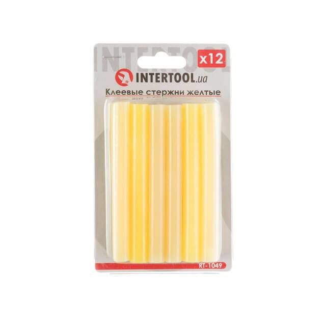 Комплект клейових стрижнів жовтих, 11,2×100 мм, 12 шт. INTERTOOL RT-1049