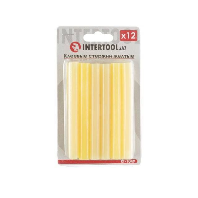 Комплект клейових стрижнів жовтих, 11,2×100 мм, 12 шт. INTERTOOL RT-1049
