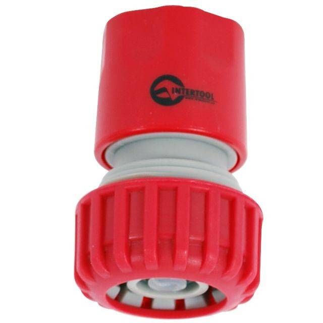 З'єднувач 1/2" з аквастопом для шланга 3/4" INTERTOOL GE-1020