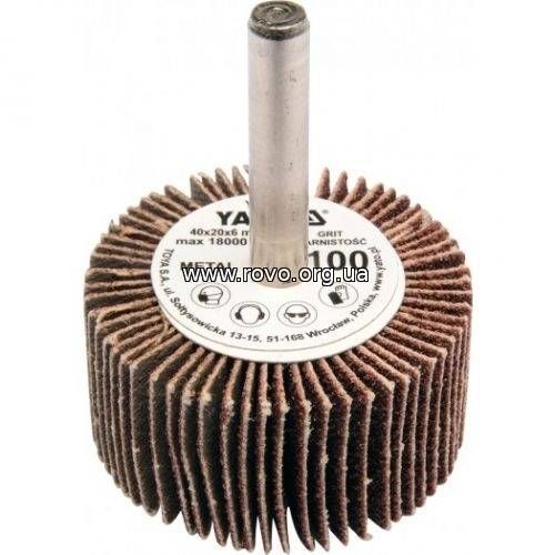 Коло YATO Ø= 40 мм з наждачних пелюсток К120, із захватом до дриля, 20х6 мм [10/60]